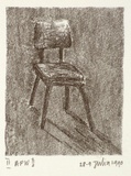 Artist: Harman, Julia. | Title: not titled [wooden chair II] | Date: 1990 | Technique: lithograph, printed in black ink, from one stone | Copyright: © Julia Harman