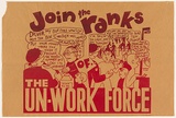 Title: b'not titled [join the ranks]' | Date: c.1985 | Technique: b'screenprint, printed in colour, from multiple stencils'