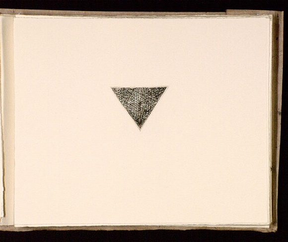 Artist: b'Mann, Gillian.' | Title: b'(Triangle within a rectangle).' | Date: 1981 | Technique: b'etching, printed in black ink, from one plate'