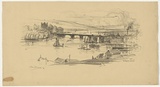 Artist: b'FULLWOOD, A.H.' | Title: b'Rochester Bridge.' | Date: 1907 | Technique: b'lithograph, printed in black ink, from one stone'