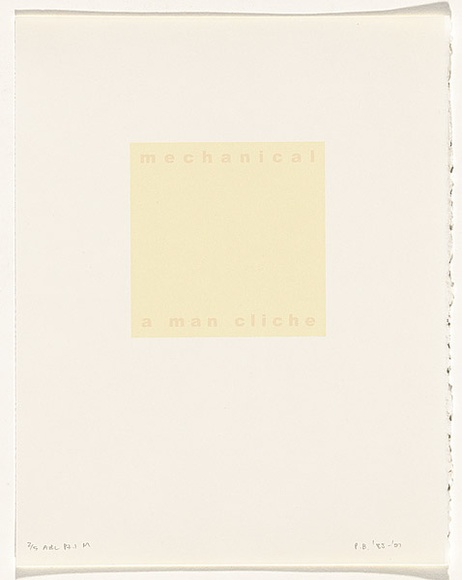 Artist: b'Burgess, Peter.' | Title: b'mechanical: a man cliche.' | Date: 2001 | Technique: b'computer generated inkjet prints, printed in colour, from digital files'