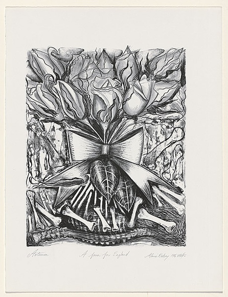 Artist: b'Kelsey, Marie.' | Title: b'Aotearoa a farm for England' | Date: 1986 | Technique: b'lithograph, printed in black ink, from one stone'