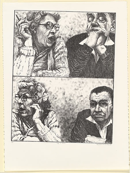 Artist: b'Davies, Amanda.' | Title: b'Jo and Mal.' | Date: 1984 | Technique: b'lithograph, printed in black ink, from one plate'