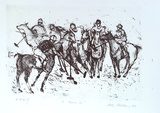 Artist: b'NICOLSON, Noel' | Title: b'A throw in' | Date: 1989 | Technique: b'lithograph, printed in black ink, from one stone'