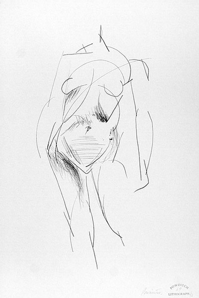 Artist: b'Powditch, Peter.' | Title: b'not titled [standing female nude]' | Date: c.1972 | Technique: b'lithograph, printed in black ink, from one plate'