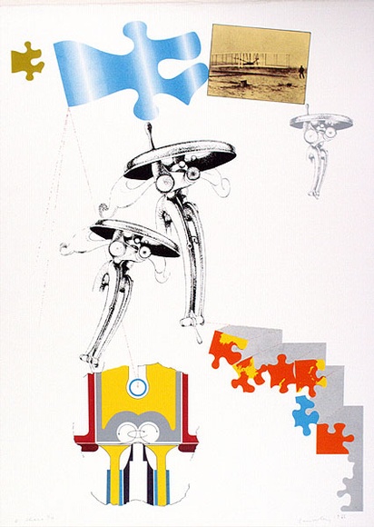 Artist: b'Lanceley, Colin.' | Title: b'Chase' | Date: 1966 | Technique: b'screenprint, printed in colour, from seven stencils' | Copyright: b'\xc2\xa9 Colin Lanceley. Licensed by VISCOPY, Australia'