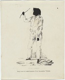Artist: Fernyhough, William. | Title: Cullabaa, native of Lake George, Five Islands Tribe. | Date: 1836 | Technique: pen-lithograph, printed in black ink, from one zinc plate