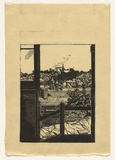Artist: TRETHOWAN, Edith | Title: View from the back door. | Date: c.1932 | Technique: wood-engraving, printed in black ink, from one block