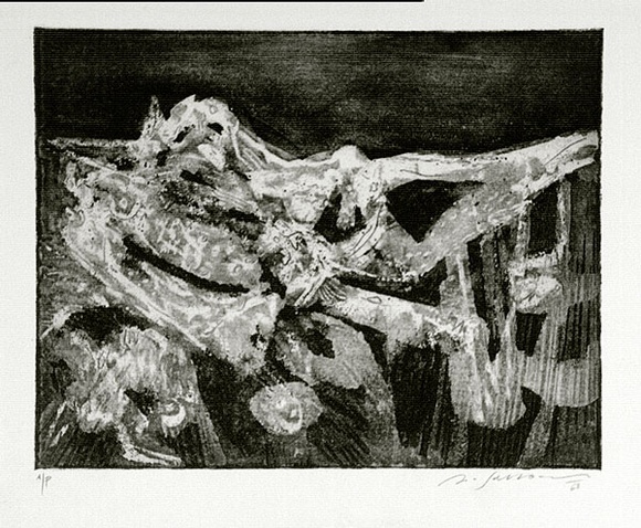 Artist: b'SELLBACH, Udo' | Title: b'(Landscape)' | Date: 1963 | Technique: b'etching and aquatint, printed in black ink, from one plate, with plate-tone'