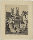 Artist: b'LINDSAY, Lionel' | Title: bSt. Andrew's towers, Sydney. | Date: 1916 | Technique: b'etching and drypoint, printed in black ink, from one plate' | Copyright: b'Courtesy of the National Library of Australia'