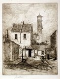 Artist: Mather, John. | Title: Old fire tower, Melbourne | Date: 1904 | Technique: etching and aquatint, printed in brown ink with plate-tone, from one plate