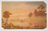 Artist: b'Mason, Cyrus.' | Title: b'View on the Yarra' | Date: 1876 | Technique: b'lithograph, printed in colour, from multiple stones [or plates]'