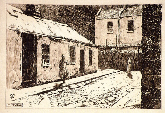 Artist: b'Cobb, Victor.' | Title: b'The oldest cottages - in Melbourne.' | Date: 1912 | Technique: b'etching and drypoint, printed in blrown ink, from one plate'