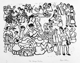 Artist: b'Allen, Joyce.' | Title: b'The large ladies.' | Date: 1987 | Technique: b'linocut, printed in black ink, from one block'