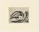 Artist: b'Furlonger, Joe.' | Title: b'Reclining bather' | Date: 1989 | Technique: b'etching, printed in black ink, from one plate'