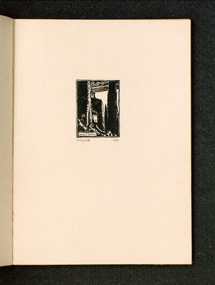 Artist: b'McGrath, Raymond.' | Title: b'Bookplate: James A Gardiner.' | Date: 1926 | Technique: b'wood-engraving, printed in black ink, from one plate'