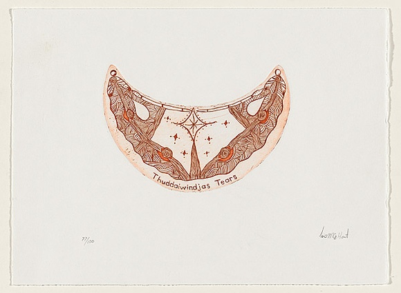 Artist: b'Hart, Lois.' | Title: bThuddaiwindja's Tears. | Date: 2006 | Technique: b'etching, printed in brown ink, from one plate'