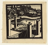 Artist: b'Blackburn, Vera.' | Title: b'The bay.' | Date: 1936 | Technique: b'linocut, printed in black ink, from one block' | Copyright: b'\xc2\xa9 Vera Blackburn'