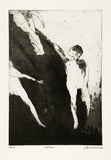 Artist: BALDESSIN, George | Title: Walkers. | Date: 1964 | Technique: etching and aquatint, printed in black ink, from one plate