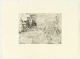 Artist: PARR, Mike | Title: Gun into vanishing point 5 | Date: 1988-89 | Technique: drypoint and foul biting, printed in black ink, from one copper plate