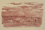 Artist: Trenfield, Wells. | Title: Pinnarroo landscape | Date: 1984 | Technique: lithograph, printed in red ink, from one stone