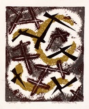 Artist: b'Hawkins, Weaver.' | Title: b'Counterpoint' | Date: 1961 | Technique: b'linocut, printed in colour, from multiple blocks' | Copyright: b'The Estate of H.F Weaver Hawkins'