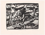 Artist: Mombassa, Reg. | Title: Skirting the rim of hell | Date: 2003 | Technique: lithograph, printed in black ink, from one stone