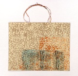Artist: b'MERD INTERNATIONAL' | Title: b'(Paper bag printed in orange and green)' | Date: 1984 | Technique: b'screenprint'