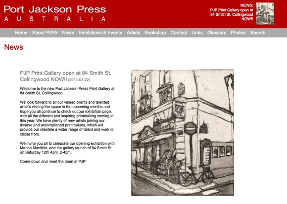 Title: b'Port Jackson Press Print Gallery, Melbourne, 2014.'