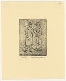 Artist: WILLIAMS, Fred | Title: Two ladies | Date: 1955-56 | Technique: etching and drypoint, printed in black ink, from one copper plate | Copyright: © Fred Williams Estate