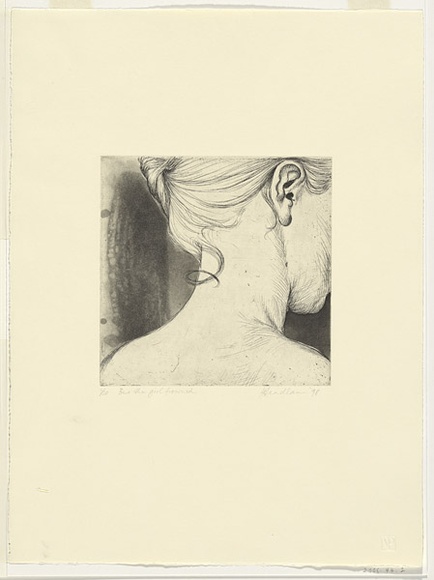 Artist: b'Headlam, Kristin.' | Title: b'But the girl frowned.' | Date: 1998 | Technique: b'etching and aquatint, printed in black ink, from one plate' | Copyright: b'\xc2\xa9 Kristin Headlam, Licensed by VISCOPY, Australia'