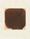 Artist: b'Wright, Judith.' | Title: b'not titled [red shape]' | Date: 1994 | Technique: b'aquatint, printed in black and brown ink, from two copper plates' | Copyright: b'\xc2\xa9 Judith Wright'