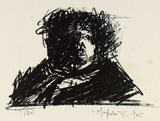Artist: b'Halpern, Stacha.' | Title: b'not titled [Portrait of Frank Popper]' | Date: 1965, November | Technique: b'lithograph, printed in black ink, from one stone [or plate]'