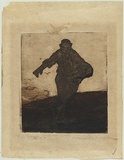 Artist: b'Geach, Portia.' | Title: b'The sower.' | Date: c.1898 | Technique: b'etching, printed in two tones of brown ink, from one plate' | Copyright: b'With permission from Trust Company Limited, Trustee for the Portia Geach Memorial Fund'