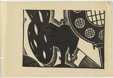 Artist: UNKNOWN, WORKER ARTISTS, SYDNEY, NSW | Title: Not titled (machinery). | Date: 1933 | Technique: linocut, printed in black ink, from one block
