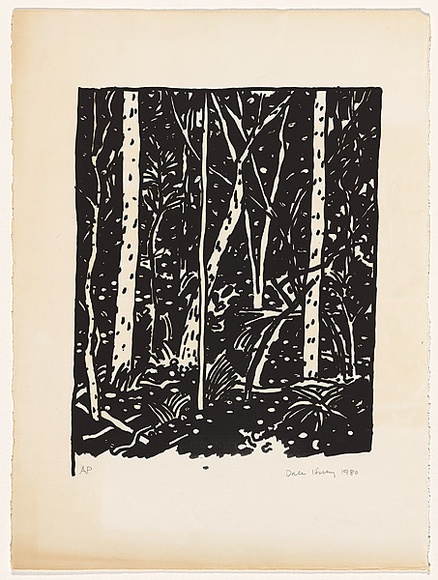 Artist: b'Hickey, Dale.' | Title: b'(Bush scene)' | Date: 1980 | Technique: b'lithograph, printed in black ink, from one plate'