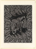 Artist: Hayward Pooaraar, Bevan. | Title: Namorodo Dreamtime Temptress | Date: 1987 | Technique: etching and aquatint, printed in purple ink, from one plate