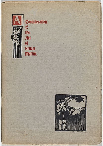 Artist: b'LINDSAY, Norman' | Title: b'[Front cover].' | Date: 1899 | Technique: b'woodcut, printed in black and red ink, from two blocks' | Copyright: b'Courtesy of the National Library of Australia'