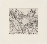 Artist: Senbergs, Jan. | Title: Port | Date: 1992 | Technique: etching, printed in black ink, from one plate | Copyright: © Jan Senbergs