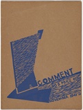 Artist: UNIDENTIFIED ARTIST, | Title: A Comment - no.8, November 1941 | Date: November 1941 | Technique: linocut, printed in blue ink, from one block; letterpress text