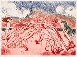 Artist: b'BOYD, Arthur' | Title: b'Shoalhaven bathers' | Date: 1987 | Technique: b'etching, printed in colour a la poup\xc3\xa9e, from one plate' | Copyright: b'This work appears on screen courtesy of Bundanon Trust'