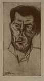 Artist: Lincoln, Kevin. | Title: not titled [Gary Catalano] | Date: 1999, October | Technique: etching, printed in black ink with plate-tone, from one plate