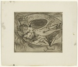 Artist: BOYD, Arthur | Title: Lovers near a tent and black pool. | Date: 1962-63 | Technique: etching and drypoint, printed in black ink, from one plate | Copyright: Reproduced with permission of Bundanon Trust