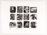 Artist: b'SMYRNIOS, Tina' | Title: b'Diary series.' | Date: 1988 | Technique: b'etching, printed in black ink, from one plate'