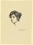 Artist: b'Allport, C.L.' | Title: b'(Study of a head in profile).' | Date: c.1908 | Technique: b'lithograph, printed in black ink, from one stone [or plate]'