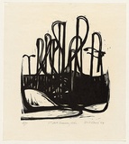 Artist: b'AMOR, Rick' | Title: b'South Melbourne Freeway Site.' | Date: 1984 | Technique: b'woodcut, printed in black ink, from one block' | Copyright: b'Image reproduced courtesy the artist and Niagara Galleries, Melbourne'