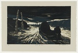 Artist: b'AMOR, Rick' | Title: b'Out to sea.' | Date: 1991 | Technique: b'woodcut, printed in colour, from five blocks'