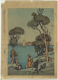 Artist: b'LINDSAY, Lionel' | Title: b'Point Piper from Cremorne.' | Date: c.1917 | Technique: b'woodcut, printed in colour in the Japanese manner, from multiple blocks' | Copyright: b'Courtesy of the National Library of Australia'