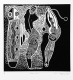 Artist: b'Meeks, Arone Raymond.' | Title: b'Maroo Malie' | Date: 1989 | Technique: b'linocut, printed in black ink, from one block'