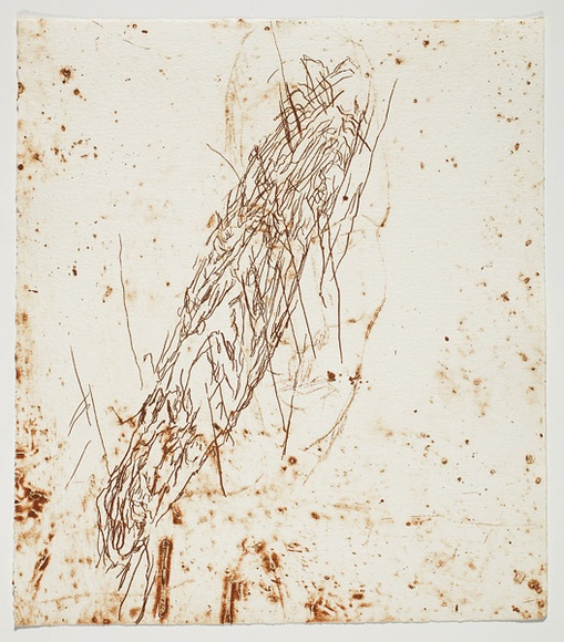 Artist: b'PARR, Mike' | Title: b'Alphabet/Haemorrhage.' | Date: 1992-93 | Technique: b'etching, printed in red ochre ink, from one plate'